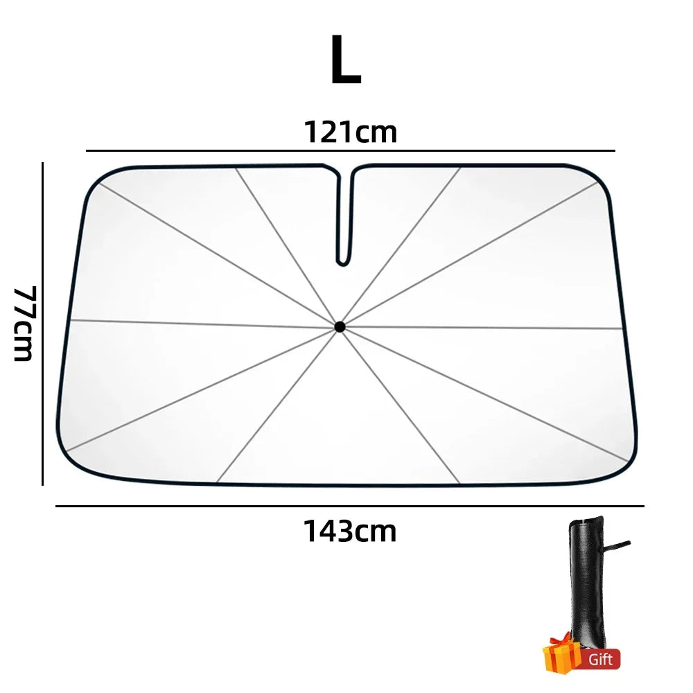 Parasol de pare-brise de voiture avec 360 ° Pare-soleil pour fenêtre avant, poignée pliable rotative, Protection UV, accessoires de voiture d'été