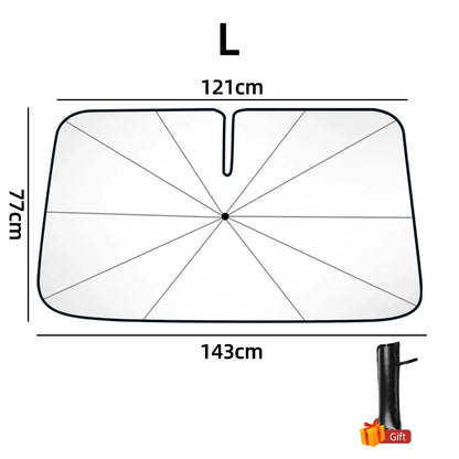 Parasol de pare-brise de voiture avec 360 ° Pare-soleil pour fenêtre avant, poignée pliable rotative, Protection UV, accessoires de voiture d'été