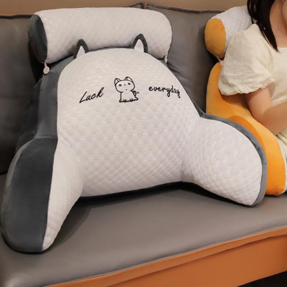 Oreiller de lecture réglable, coussin de soutien ergonomique pour le dos, pour lit/canapé/sol, Design respirant matelassé gris, 1 pièce