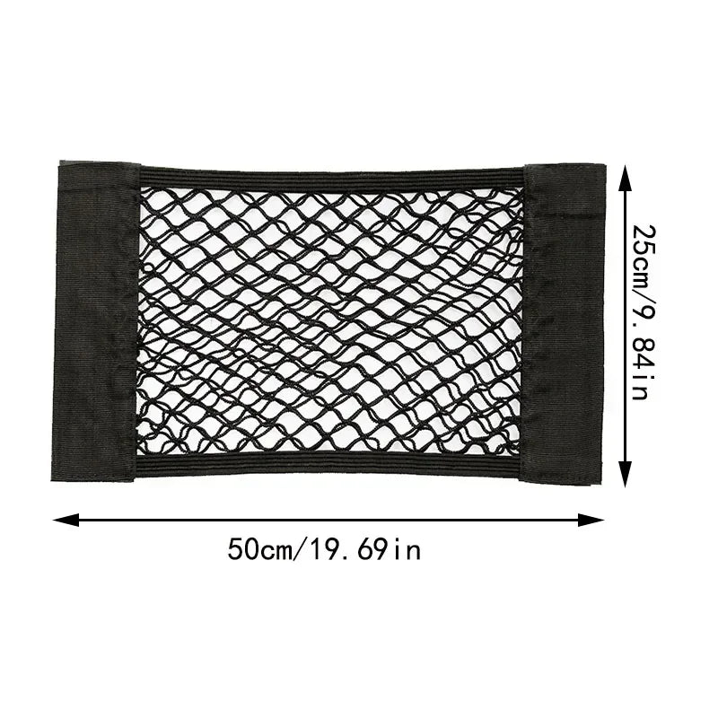 Filet de rangement pour siège arrière de voiture, sac de rangement, maille arrière, sangles élastiques réglables, véhicule antidérapant pour SUV berline, outils d'intérieur automobile