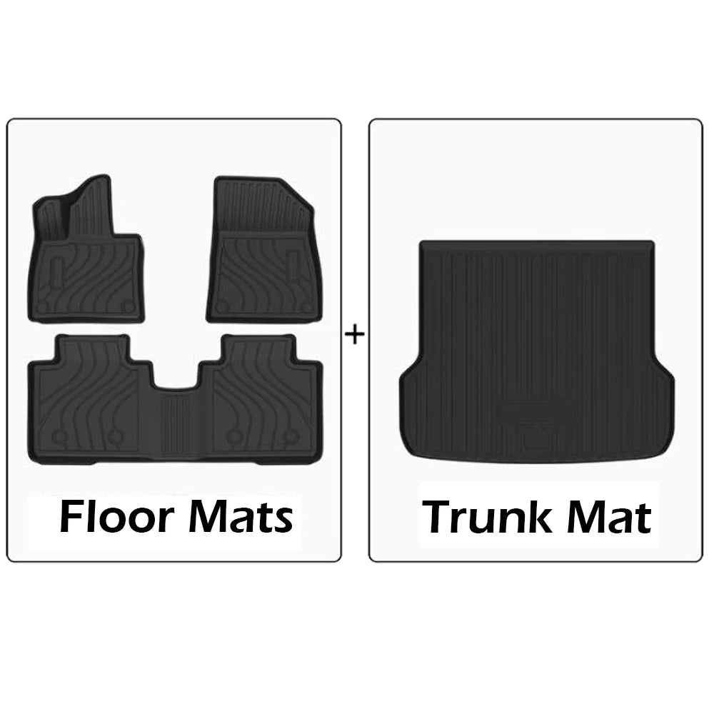 Tapis de sol de voiture Zeekr 7X 2024 2025 2026, 5 sièges, doublure de chargement toutes saisons, coussinet de coffre, accessoires imperméables en TPE