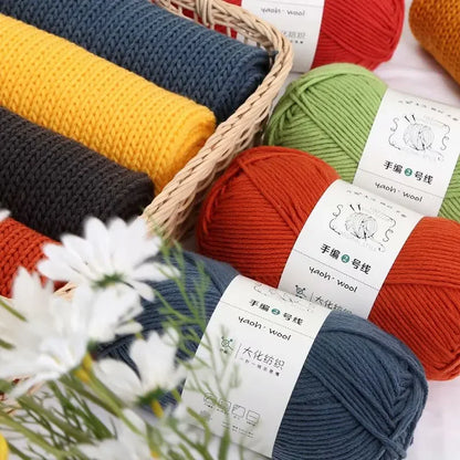 Fil de Coton Crocheté à la Main, 100g, Bricolage, Laine pour Bébé, Écharpe, Veste, Pull