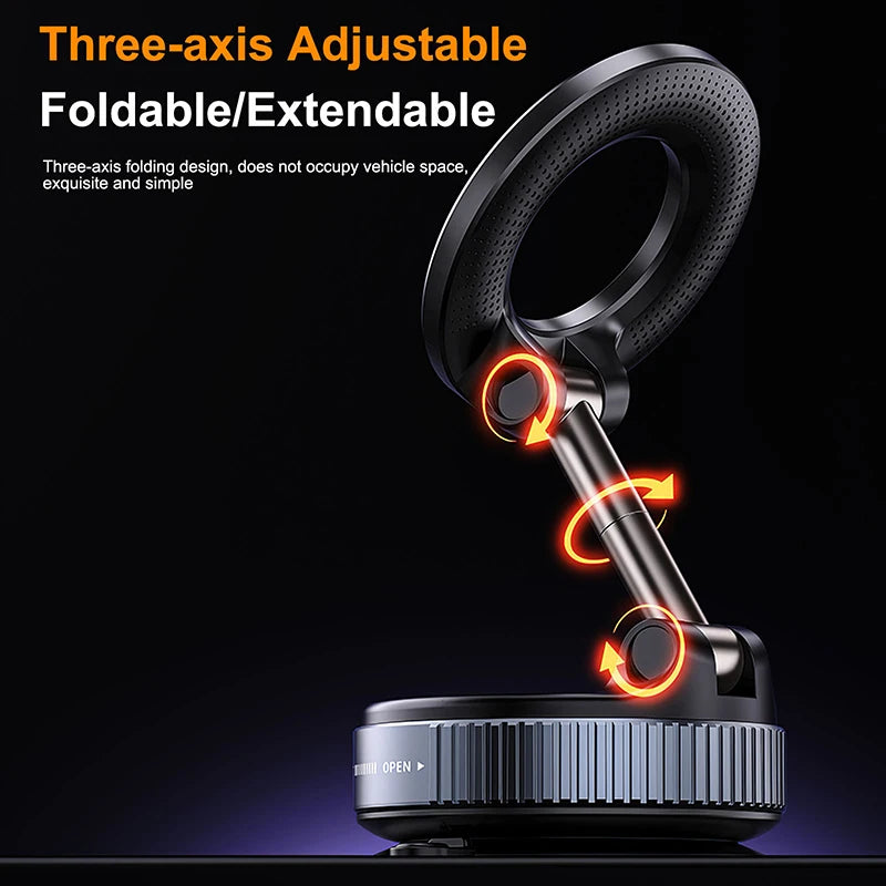 Nouveau support magnétique pour téléphone, design pliable, 360° °   Support de téléphone portable pour voiture, bureau, salle de bain, avec ventouse magnétique réglable