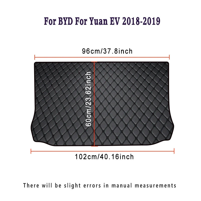 Tapis de coffre de voiture pour BYD, pour Yuan EV Pro PLUS 2025 2024 2023 2022 2021 2020 2019 2018, accessoires automobiles imperméables