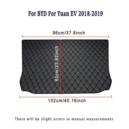 Tapis de coffre de voiture pour BYD, pour Yuan EV Pro PLUS 2025 2024 2023 2022 2021 2020 2019 2018, accessoires automobiles imperméables