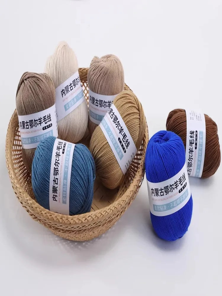 Fil de laine pour enfants, crochet à la main pour chapeaux, écharpes, chandails, optique moyenne, doux pour la peau, doux, 6 rôles, 100 g/ensemble