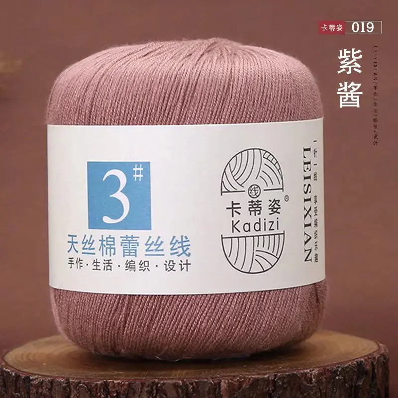 Fils de dentelle en coton mercerisé, fils de dentelle au crochet, broderie à la main, artisanat d'art, couvertures de bricolage, écharpe et pull, taille 3, # 100%