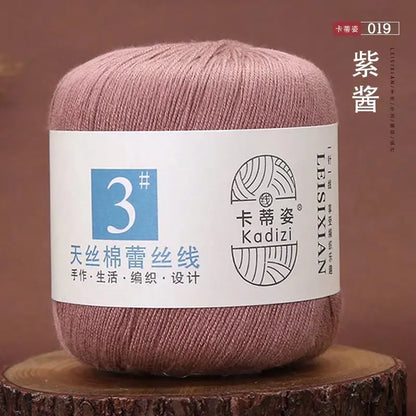 Fils de dentelle en coton mercerisé, fils de dentelle au crochet, broderie à la main, artisanat d'art, couvertures de bricolage, écharpe et pull, taille 3, # 100%