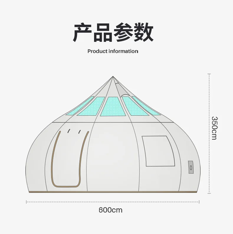 Tente Star Gazer avec logo personnalisé, 4m, 5m, 6m, quatre saisons, camping, blanc, kaki, Oxford, coton, étanche, goutte d'eau pour la fête