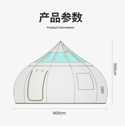 Tente Star Gazer avec logo personnalisé, 4m, 5m, 6m, quatre saisons, camping, blanc, kaki, Oxford, coton, étanche, goutte d'eau pour la fête