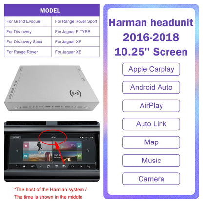 Carplay sans fil Android Auto pour Land Rover/Jaguar/Range Rover/Evoque/Discovery 2012-2018 lecteur de voiture de Navigation multimédia