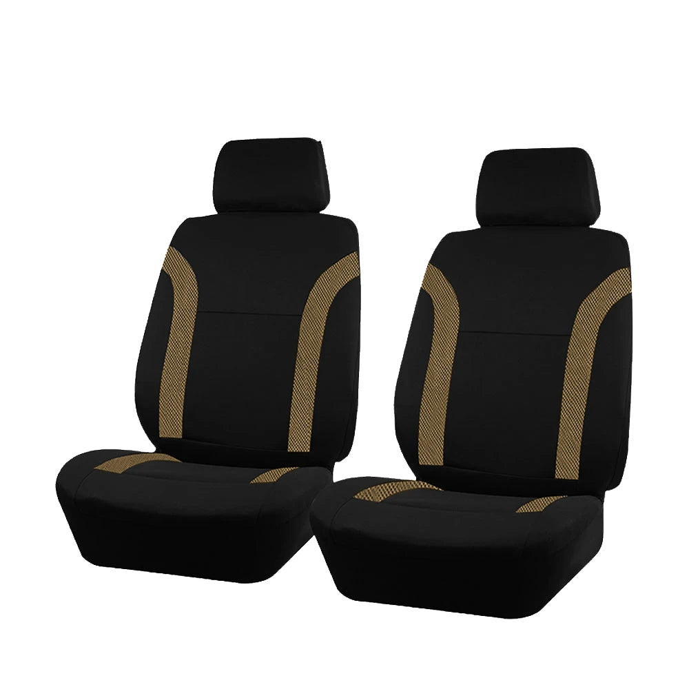 AUTO PLUS-Ensemble de Housses de Siège de Voiture Universelles en Polyester, Protection en Tissu Uni Bicolore, Accessoires Automobiles