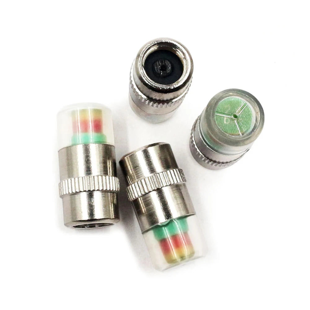 Moniteur de pression des pneus de voiture, capuchon de Valve, outil d'inspection automatique de la pression des pneus, capteur de bouchon de pneu de moto, détection de Valve externe, 4 pièces