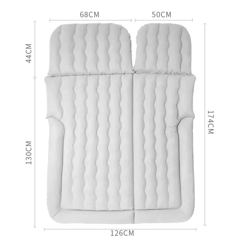 Lit gonflable de voiture 2 en 1, matelas de voyage gonflable multifonction, flocage en PVC, coussin de repos doux pour voiture SUV