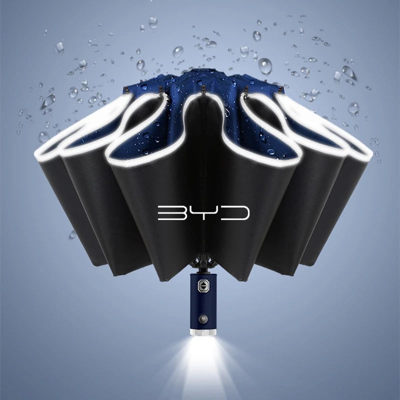 Parapluie automatique avec bande de coulée LED, vent de pluie pour BYD Tang F3 E6 Atto 3 Yuan Plus Song Max F0 G3 I3 Ea1 Dmi