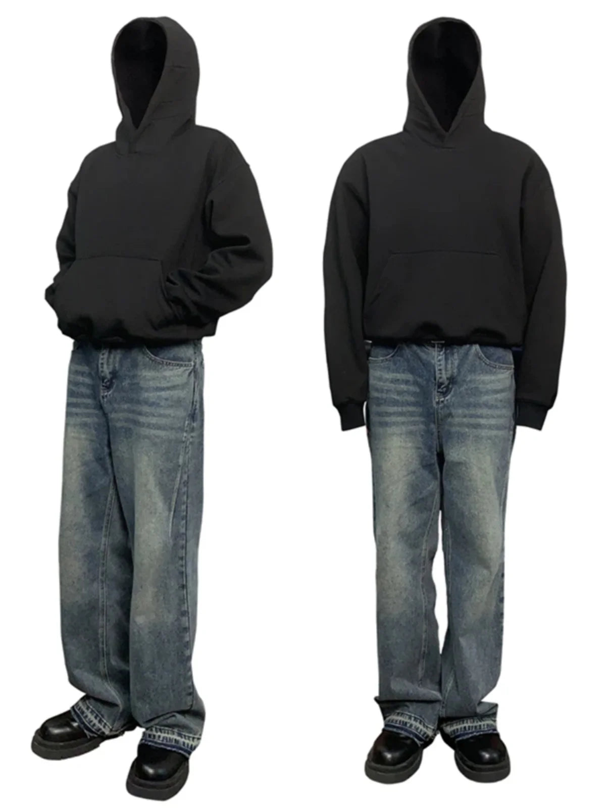 Sweat-shirt à capuche Boxy Bla ort pour homme, automne-hiver, en coton et polyester résistant, décontracté et confortable