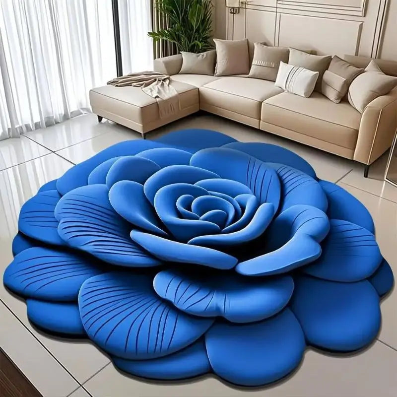 Tapis de sol en forme de fleur, tapis de sol en forme de pivoine souple, durable, 40x40cm/60x60cm, antidérapant, absorbant, pour salle de bain, salon