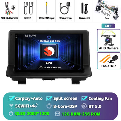 Android 15 sans fil CarPlay Auto autoradio pour Audi Q3 2012-2018 DSP lecteur vidéo multimédia GPS stéréo Autoradio unité principale WIFI
