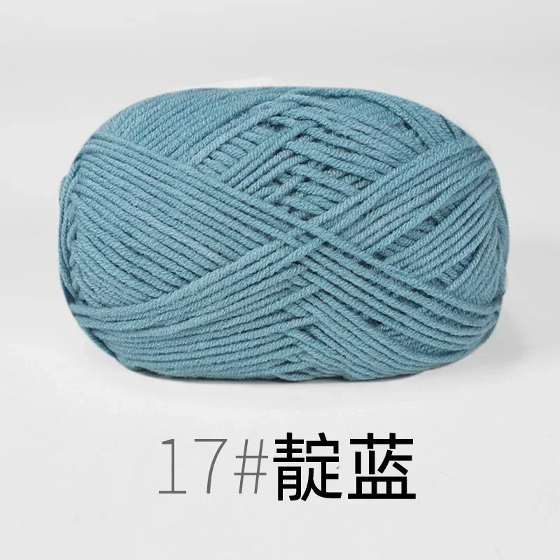 Fil de Lanas teint en coton au lait, 86 couleurs, 4 plis, pour bébé, chapeau, écharpe, pull, poupées, artisanat fait à la main