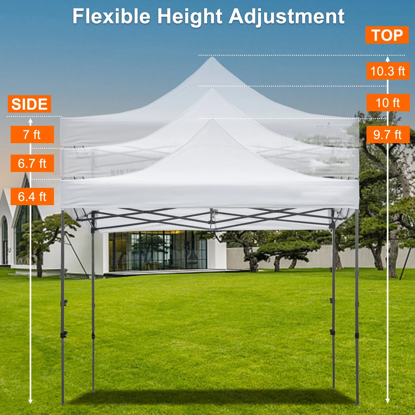SucceBuy 10x10 Pop Up auvent tente extérieure dix avec parois latérales amovibles et sac à roulettes abri portable instantané pour camp de fête