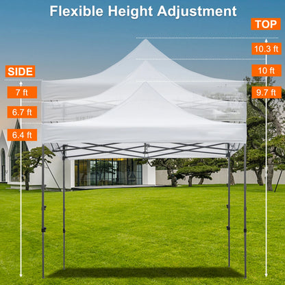 SucceBuy 10x10 Pop Up auvent tente extérieure dix avec parois latérales amovibles et sac à roulettes abri portable instantané pour camp de fête