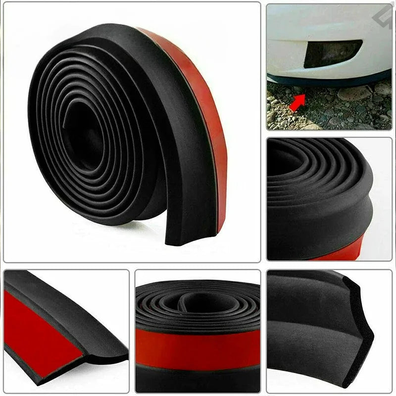 Autocollants de décoration de Protection des lèvres de becquet avant de pare-chocs de voiture de 2.5M protecteurs universels en caoutchouc
