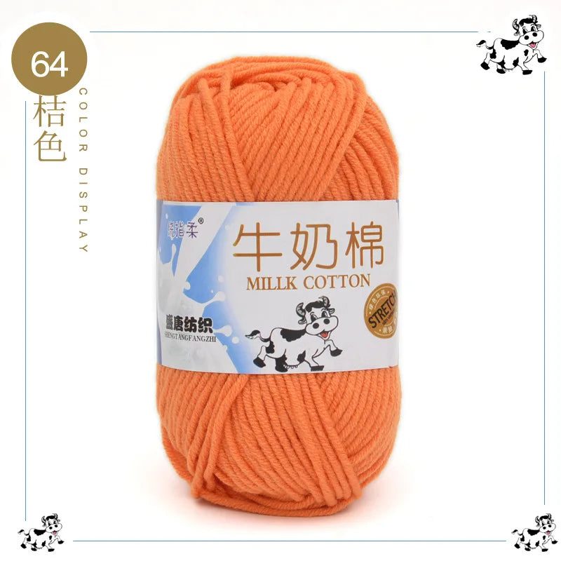 Fil à tricoter en coton au lait, 5 brins, 50g, pour bricolage de sacs de poupée, fil, écharpe, chaussettes
