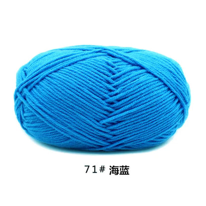 40-50 جم/المجموعة خيوط قطنية حليبية 4 طبقات (80%) للحياكة، صبغة لانا لعمل الكروشيه اليدوي، سترة قبعة دمى بسعر منخفض