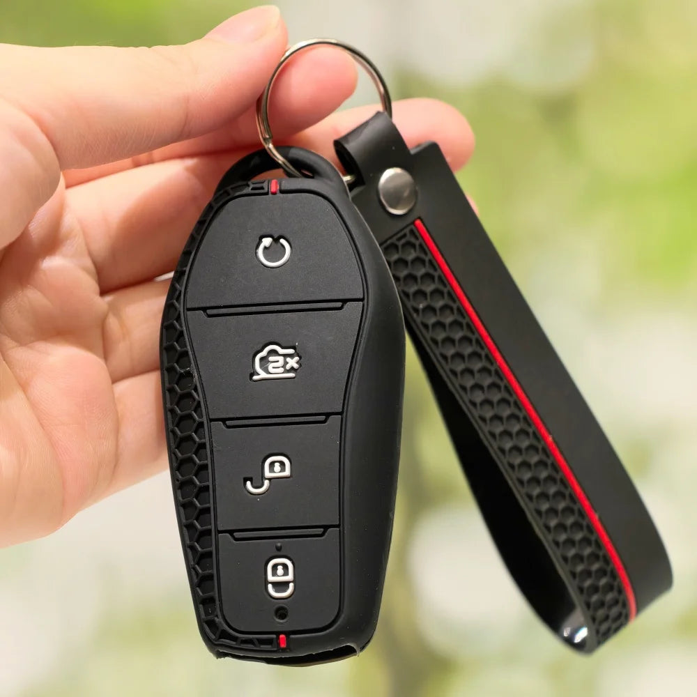 Étui pour clé de voiture en Silicone, support de chaîne, pour BYD Atto 3 Han EV Dolphin Song PRO Max Tang DM Yuan Dolphin E2 Qin PLUS