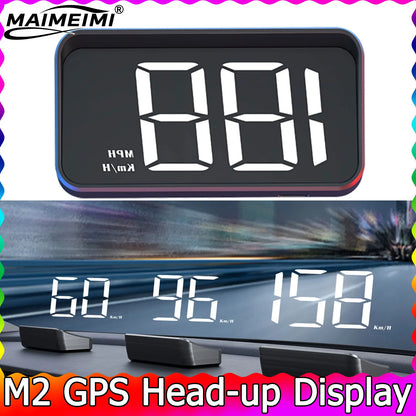 Projecteur de pare-brise M2 GPS HUD, affichage tête haute, Projection sur verre, compteur de vitesse de voiture automatique, accessoires électroniques Plug and Play