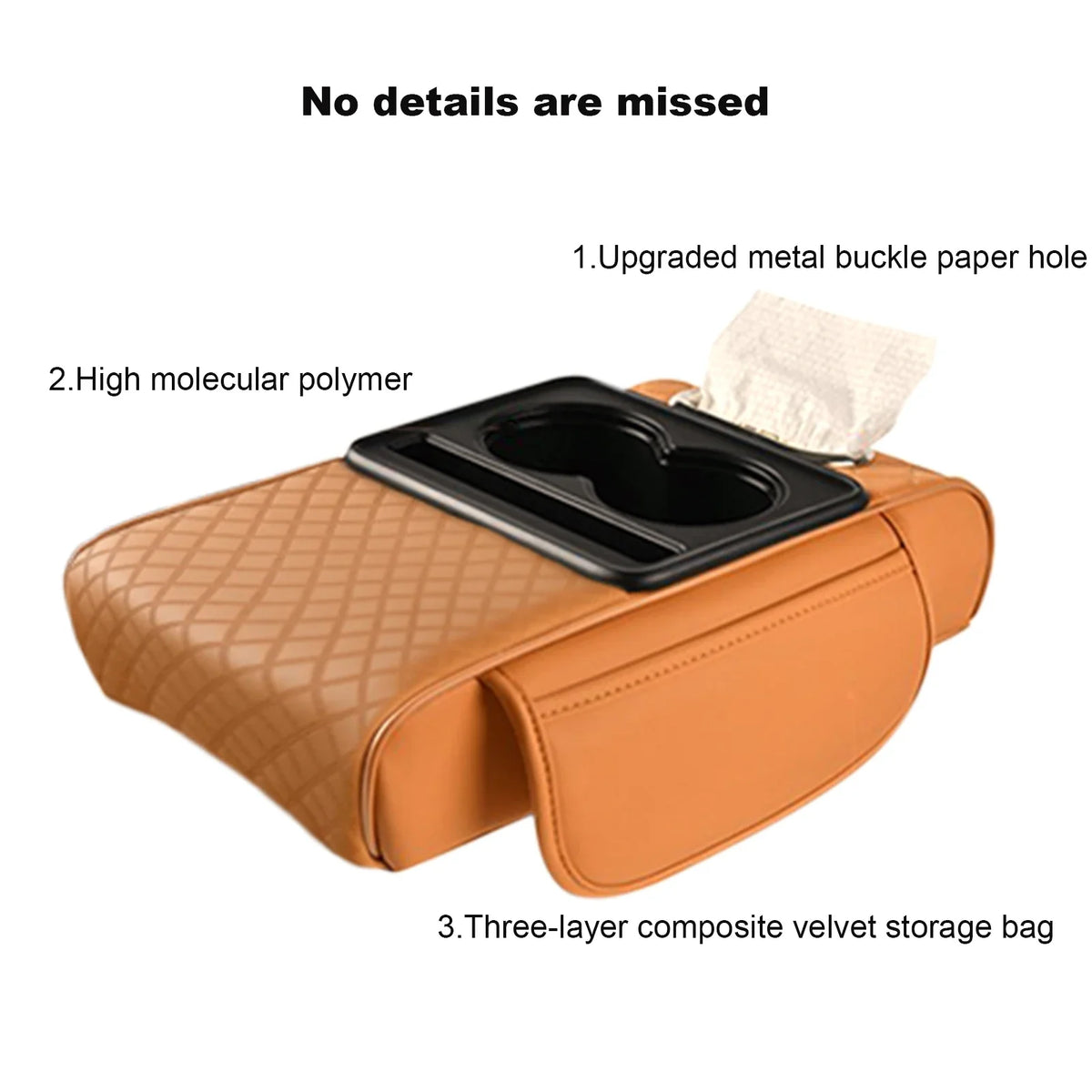Coussin d'extension multifonctionnel pour accoudoir de voiture, coussin de console centrale épaissi de 7,5 cm, support de coude, organisateur de voiture