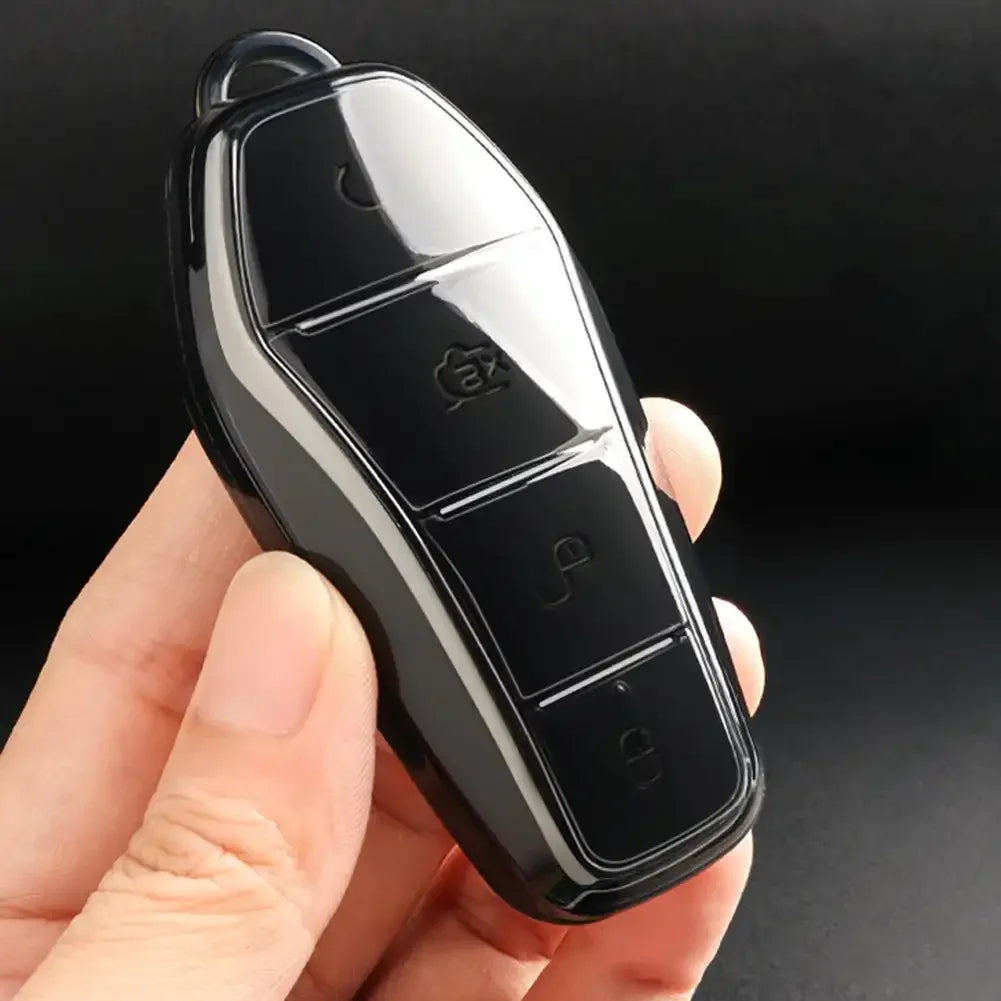 Étui transparent pour clé de voiture en TPU souple, télécommande à 4 boutons, housse de protection, accessoires, BYD Qin Plusdmi Atto 3 Han EV DolDave