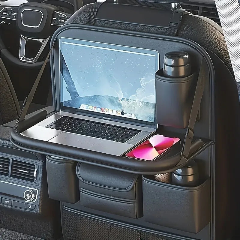 Sac de rangement pour dossier de siège de voiture, 1 pièce, grande capacité, multi-poches, organisateur de siège arrière, Table à manger pliable, plateau de tablette, sac suspendu