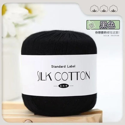 Fil à tricoter chaud et doux pour bébé, 50 g/pièce, dentelle de soie, coton, lait, Crochet, tricoté à la main, fournitures pour tricot à la main, point de croix