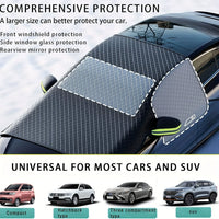 Couverture de neige de voiture d'hiver avec renfort magnétique, demi-couvercle, bouclier anti-gel et anti-neige pour pare-brise, Protection de véhicule automobile