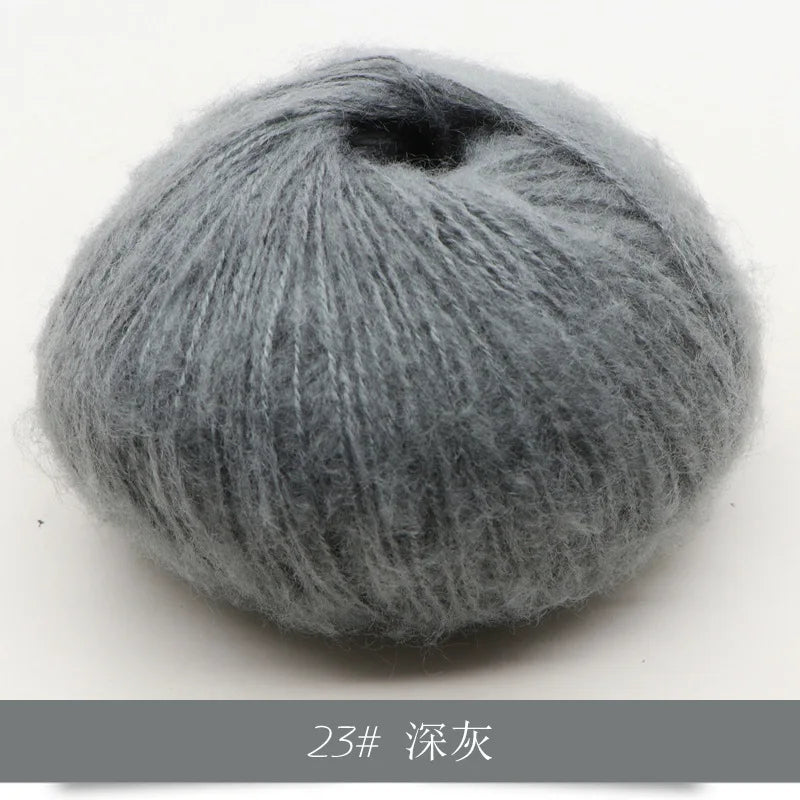 Fil Mohair tricoté à la main, 25g, 1 pièce, ligne de laine chaude au Crochet, pull shwal, écharpe