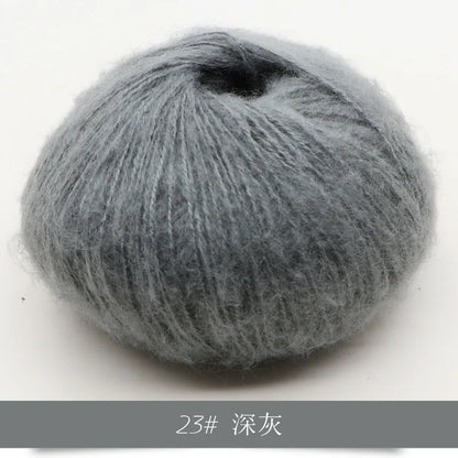 Fil Mohair tricoté à la main, 25g, 1 pièce, ligne de laine chaude au Crochet, pull shwal, écharpe