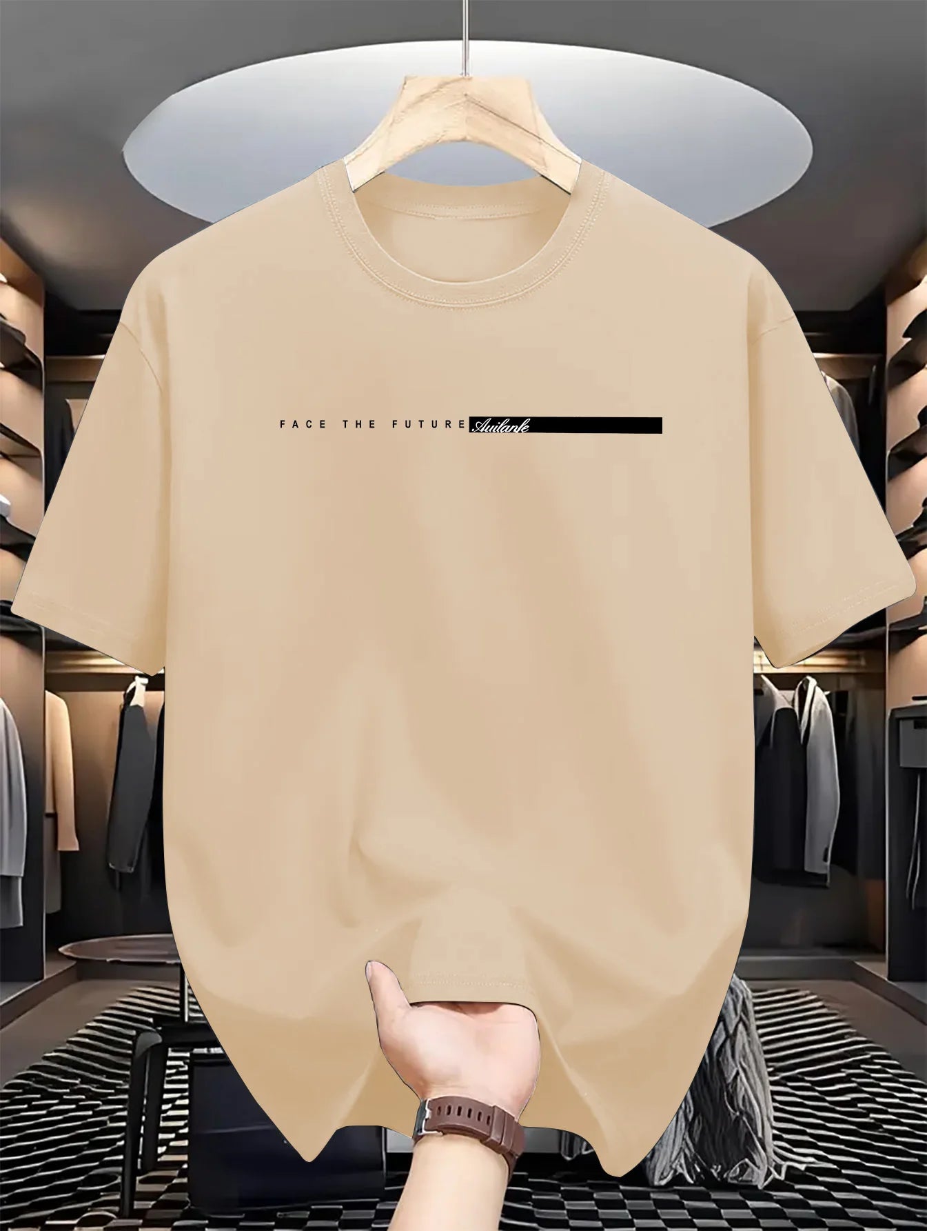 T-shirt à Manches Courtes et Col Rond pour Homme, Haut Décontracté, Coupe Ample, Grande Lettre Imprimée, Style High Street, Unisexe, Été, 100% Coton