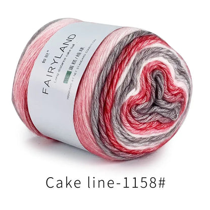 Fil à gâteau dégradé pour tricoter à la main, fil coloré au Crochet, Section moyenne et épaisse, fil arc-en-ciel en laine de coton teint, 100 g/pièce