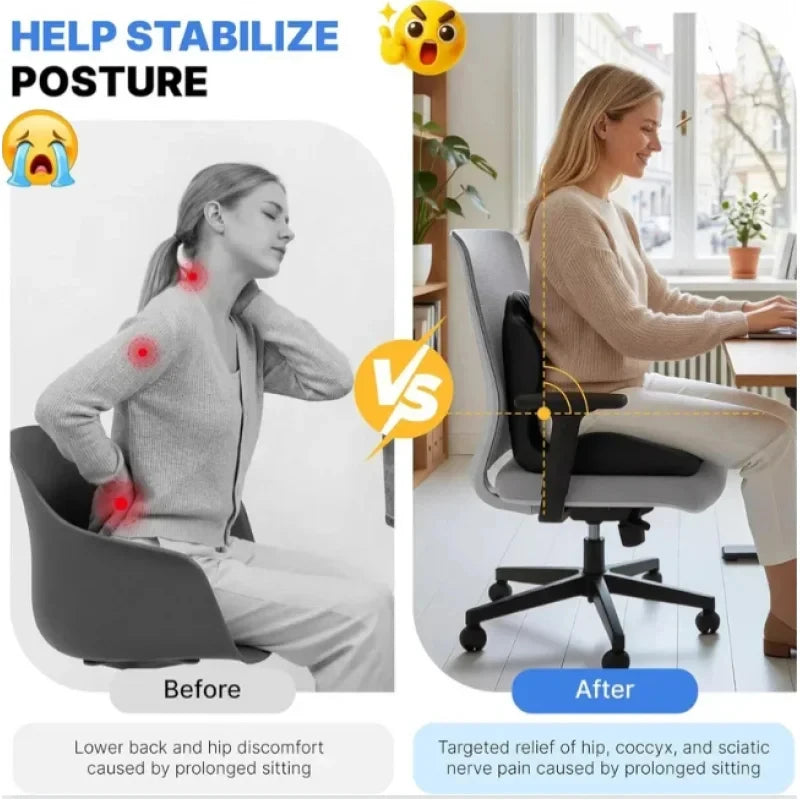 Coussin ergonomique pour le coccyx en mousse à mémoire de forme, soulagement de la douleur sciatique, correction de la posture, pour la maison, le bureau, la voiture, le fauteuil roulant