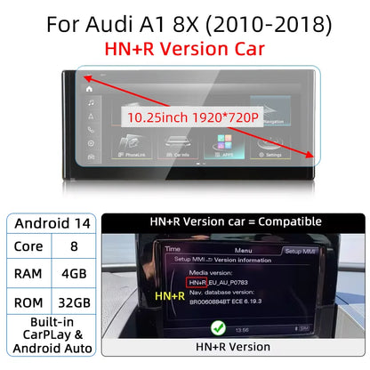 Android 14 Auto Radio CarPlay pour Audi A1 Q2 2010-2023 GPS voiture lecteur multimédia Navi stéréo DSP WIFI SIM BT IPS écran tactile