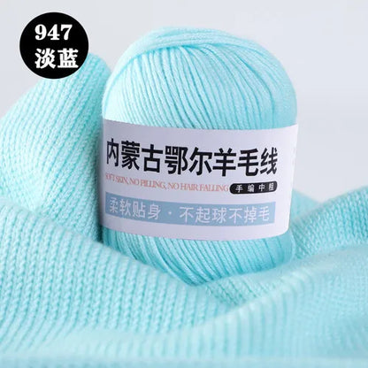 Fil de laine pour enfants, crochet à la main pour chapeaux, écharpes, chandails, optique moyenne, doux pour la peau, doux, 6 rôles, 100 g/ensemble