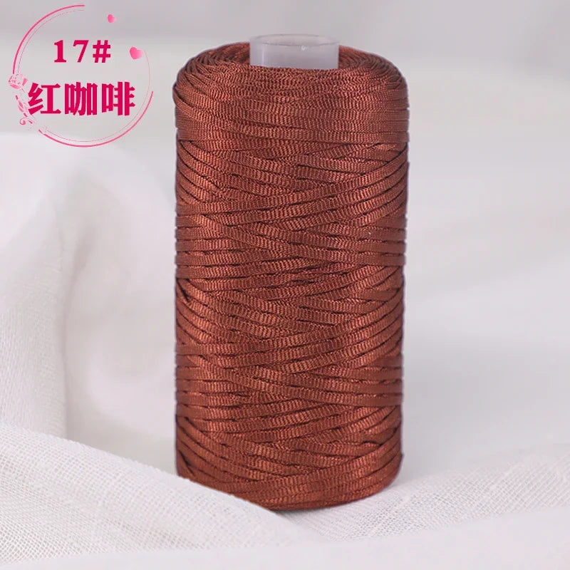 Fil de Crochet d'été en Satin, 100g/bobine, sangle conçue, fil fantaisie mélangé pour bricolage, chapeau, sac à main, pull, chapeau, 1 pièce