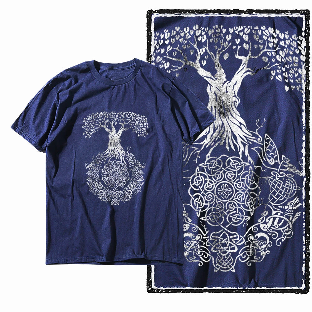Coolmind MAX yggdrasil printed Exclusive graphic men T shirt 100% cotton big size streetwear men tshirt cool t-shirt tee shirts