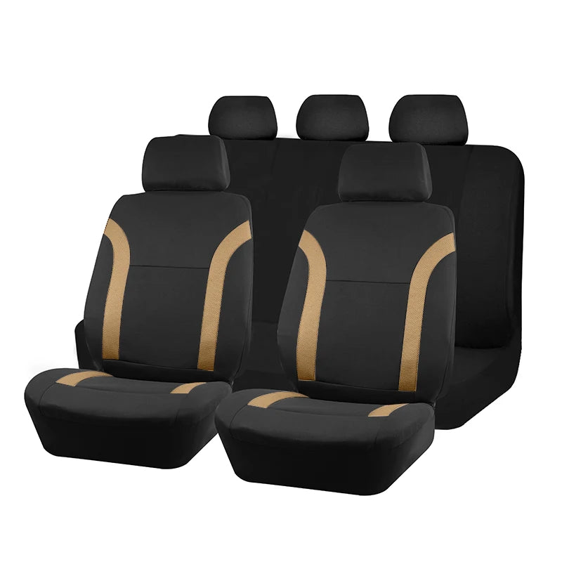 AUTO PLUS-Ensemble de Housses de Siège de Voiture Universelles en Polyester, Protection en Tissu Uni Bicolore, Accessoires Automobiles