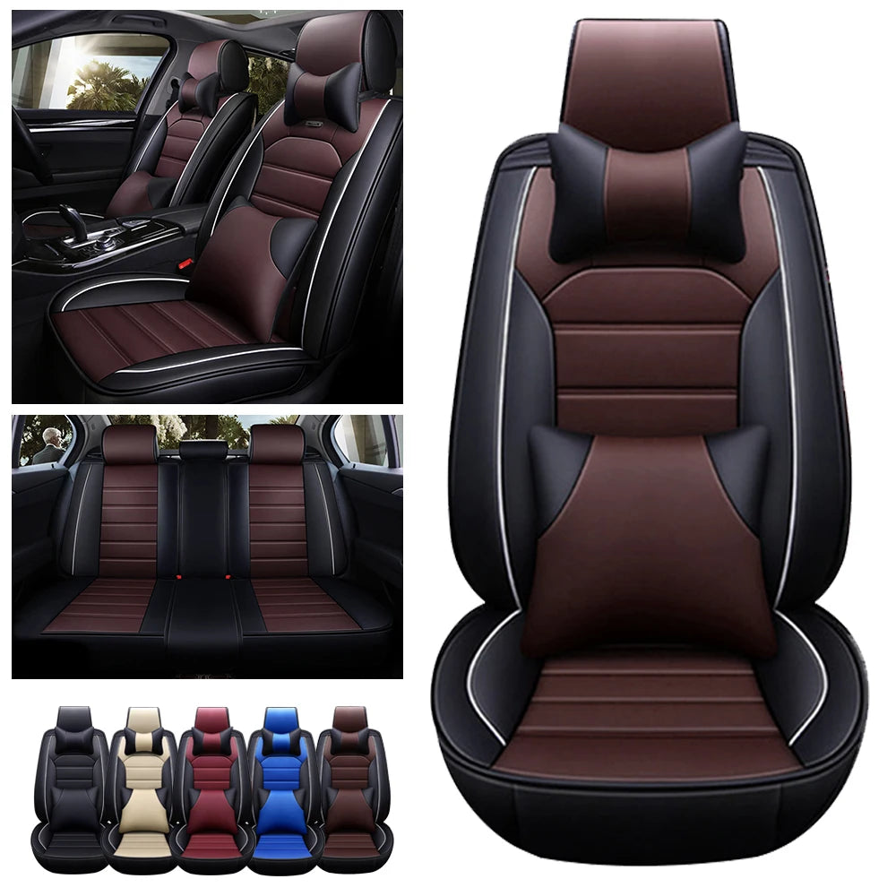 Housses de siège de voiture complètes, ensemble avant, banquette arrière séparée, pour voiture universelle, tissu, SUV, berline, fourgon, housses intérieures automobiles