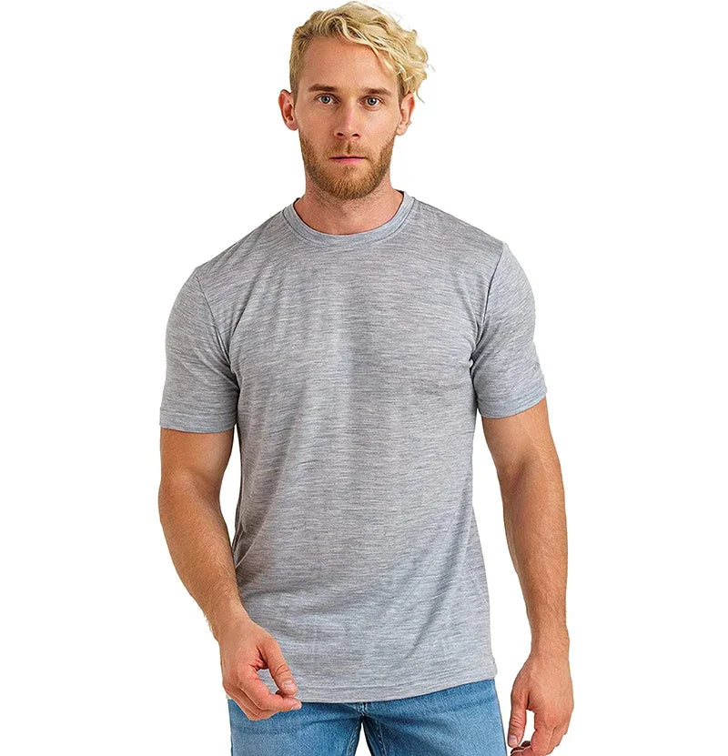 T-Shirt 100% laine mérinos pour hommes, chemises mérinos, Sport, léger, couche de Base, randonnée, maillot de corps doux et respirant