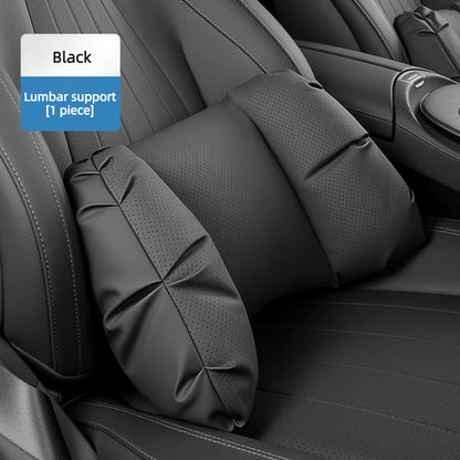 Coussin de tête de siège auto universel de haute qualité, oreiller de nuque en cuir perforé respirant, support lombaire pour voiture