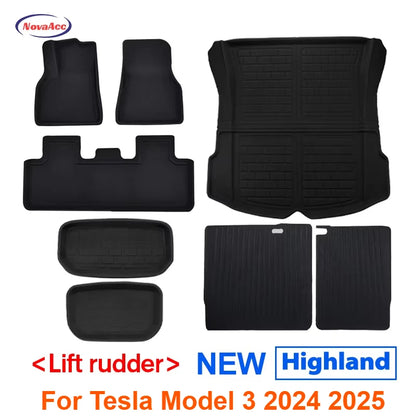 Tapis de sol imperméable et antidérapant, pour intérieur de voiture Tesla modèle 3 2021 – 2024 Highland 2025, entièrement entouré, spécial XPE