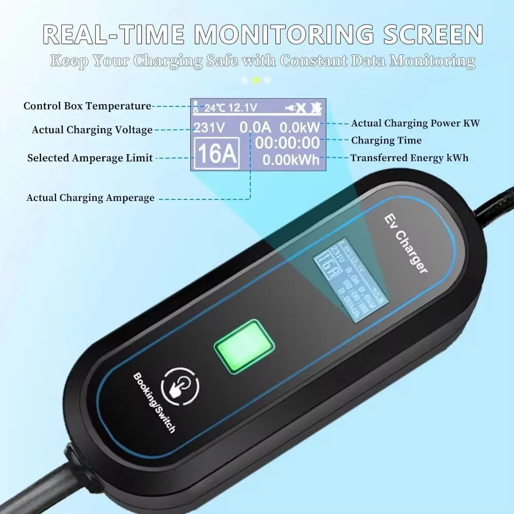 Chargeur de voiture Portable GBT Type 1 Type 2, 16a, EV Portable avec câble de 3.5M 5M, Station de recharge de voiture réglable en courant